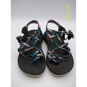 Chaco Z/Cloud Sandals Womens Size 10 Black Blue Red White Webbing Hiking Shoes